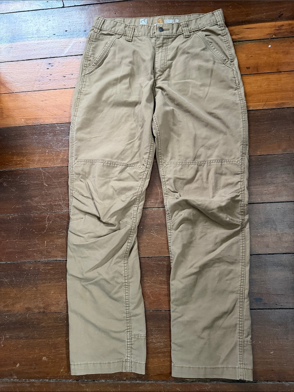 Carhartt Men's Tan Work Chinos - Reinforced Knee